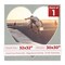Light Grey Suede Mat Board for 32x32 Frames - Heart Opening for 30x30 Photos
